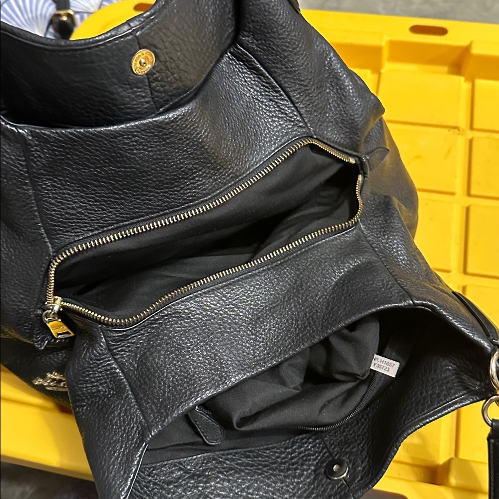 COACH F35723 Tote Bag Shoulder Luxury Black Pebbled Leather Phoebe Excellent - Picture 5 of 13